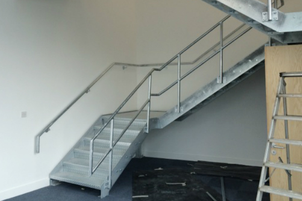 Metal staircase and handrails